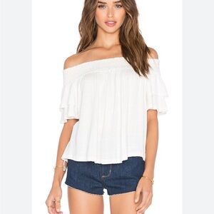 Free People White Off-Shoulder Blouse
